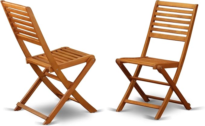East West Furniture DEBS9CWNA 9 Piece Outdoor Patio Dining Sets Includes a Rectangle Acacia Wood Table and 8 Folding Side Chairs, 40x72 Inch, Natural Oil