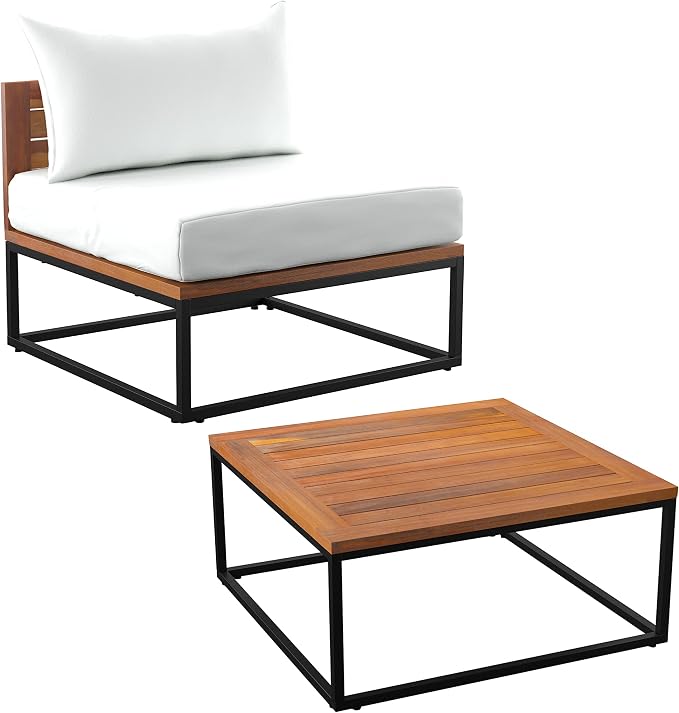 SEI Outdoor Patio Furniture - Taradale Outdoor Coffee Table - Transitional Design Natural Solid Wood - Ideal for Patio, Backyard (OD1172100)