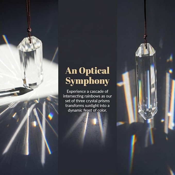3pcs Crystal Sun Catcher Prisms 4.5'' Large Suncatchers for Window Hanging | Clear Chandelier Crystals Prisms for Room Garden Rainbow Maker Pendants Home Decor