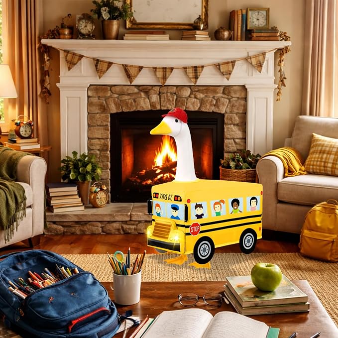 Back to School Porch Goose Outfit 23" School Bus Goose Clothes