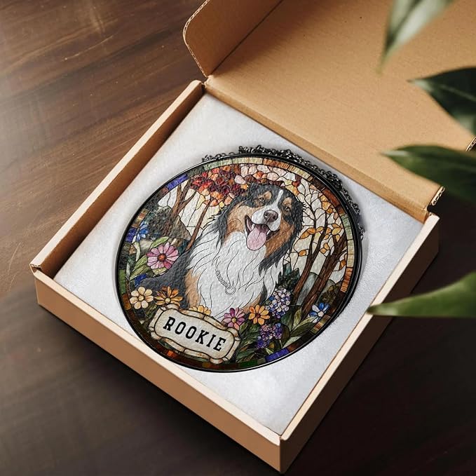 Personalized Pet Memorial Suncatcher Dog Cat, Pet Memorial Suncatcher, Custom Pet Loss Suncatcher, Gifts for Dog Lovers