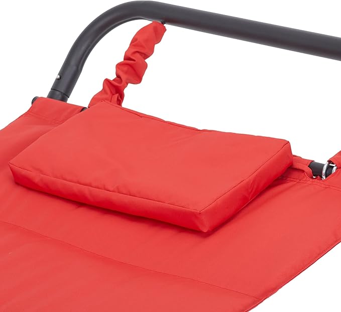 SEDLAV Belden Park Polyester Hammock with Stand and Pillow, 90.55" L x 38" W x 32" H (Red)