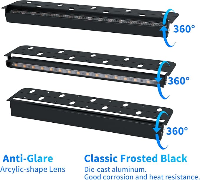 4-Packs 5W 12inch LED Hardscape Paver Lighting,12V AC/DC Low Voltage Retaining Wall Lights,Landscape Lighting,5000K Daylight White Outdoor Step Light,50,000 Hours Lifespan-Black