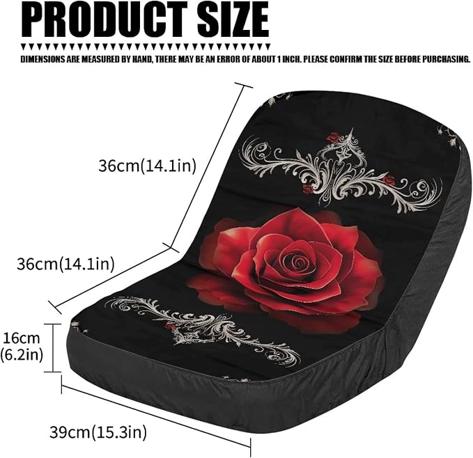 Red Rose Lawn Mower Seat Cover Universal Riding Tractors Seat Cushion Waterproof Tractor Accessories Lawn Mower Seat Protector