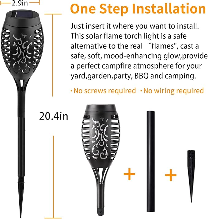 Swingers Solar Lights Outdoor,Solar Torch Lights with Flickering Flame,Waterproof Outdoor Garden Lights for Outside Patio Pathway Yard Decorations(12, Yellow)