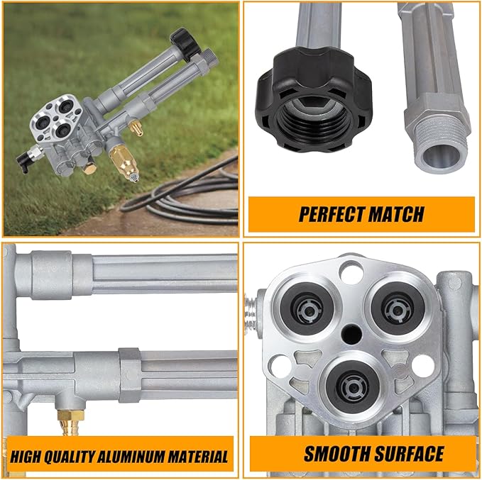 Ransoto AR42940 Pressure Washer Pump Head Assy Compatible with Troy Bilt SRMW2.2G26 RMW2.2G24 RMW2G20 RMW2G23B Complete Pump Head Replaces AR42518 AR43061