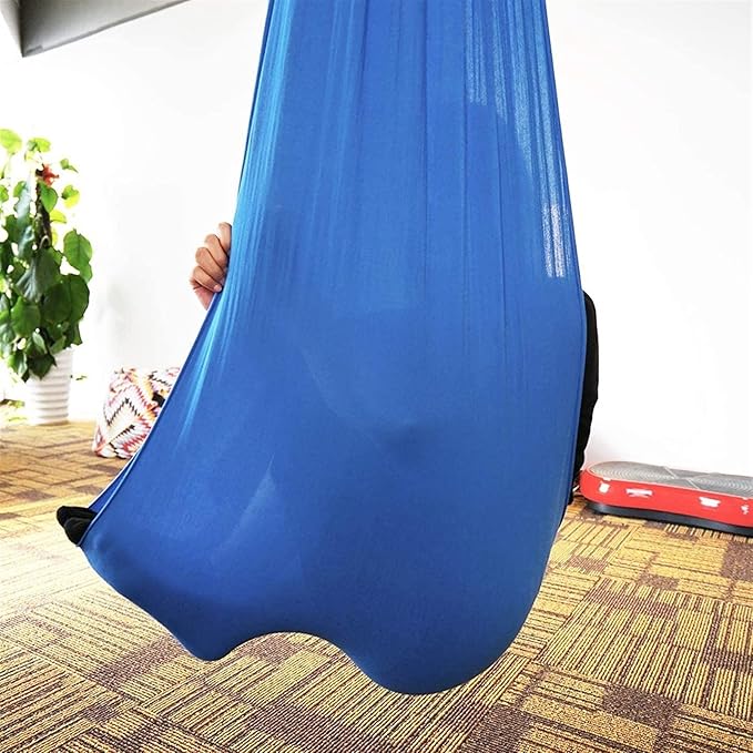 Indoor Therapy Swing for Kids, (Hardware Included) Snuggle Cuddle Hammock for Children with Autism, ADHD, Aspergers, Sensory Integration (Color : Blue, Size : 100x280cm/39x110in)