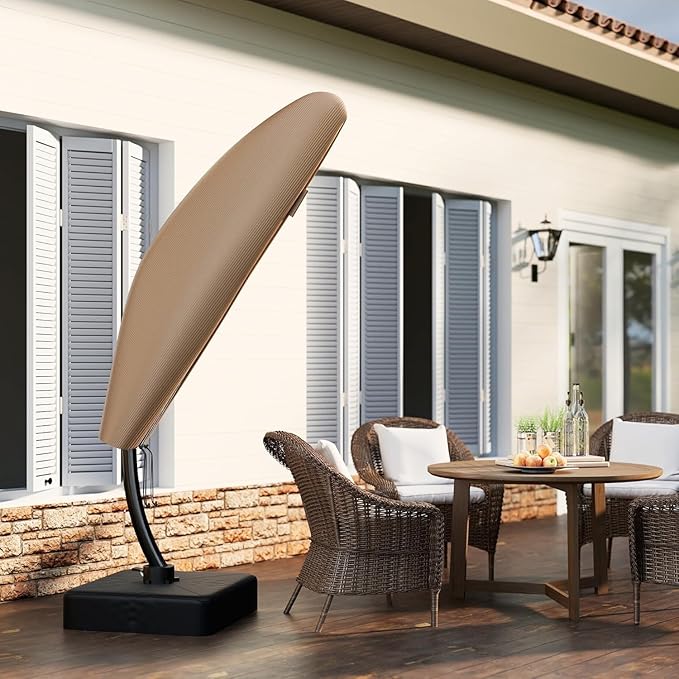 Kingdura Cantilever Patio Umbrella with Double Top Vent, Large Square Aluminum Outdoor Offset Umbrella with 360-degree Rotation, Infinite Tilt, UV Protection for Pool Deck Garden Patio