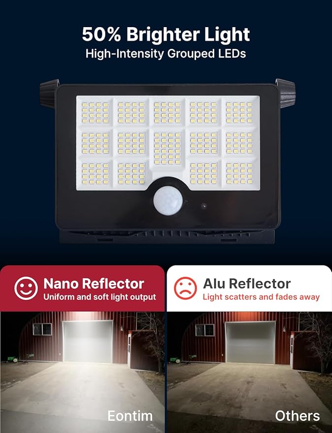 Solar Flood Light, 232 LEDs Bright Motion Sensor Outdoor Lights, Dusk-to-Dawn Solar Powered Security Light for Yard, Patio, Driveway, Garden, 2 Pack