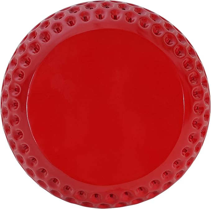 Christopher Knight Home Veygar MGO Outdoor Side Table with Flat Round Top, Lightweight Concrete Accent Table for Indoor/Outdoor Usage, Cute Strawberry-Inspired Small End Table, No Assembly, Red