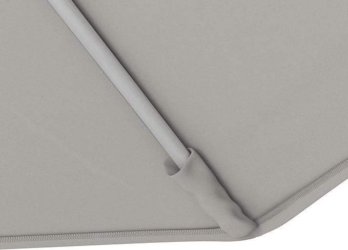 California Umbrella 11Ft Sunbrella Patio Umbrella, Fiberglass Ribs, Hand-Crank, Tilt-Collar, White Frame, Granite Fabric