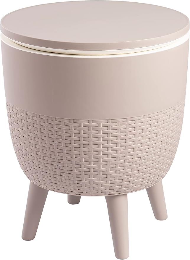 Lagoon Cancún Outdoor Cooler Bar/Cocktail/Coffee 3-in-1 Patio Table (Gray)