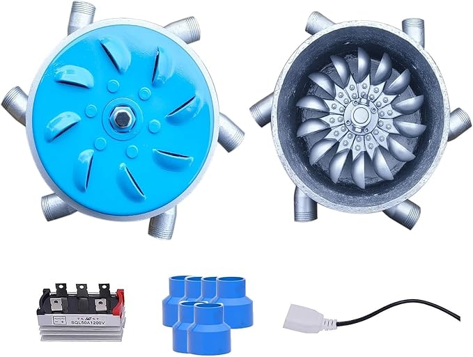 110V-230V 3kW Pelton Hydroelectric Generator, 6-tube High Power Water Turbine Generator For Outdoor Use In Rivers & Mountains, 3500RPM Home Use Portable Generation Power Equipment