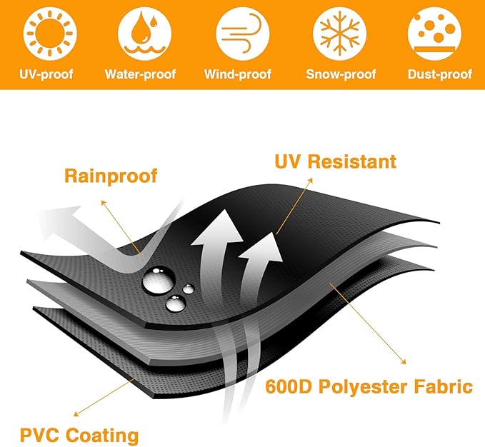Patio Chair Cover (Black), 23" DIA X 18"H, Portable Propane Grill cover, Outdoor Patio Furniture Cover Waterproof for Coffee Table, Hot Tub Side Table with 7.5 Gallon Cool Bar and Wine Cooler