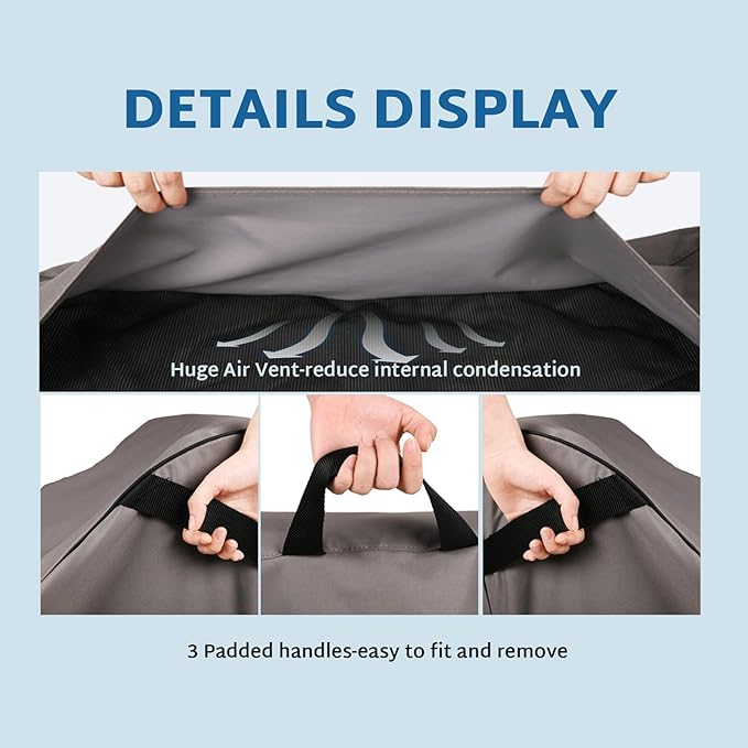 FORSPARK Waterproof Patio Sofa Cover, Heavy-Duty 3-Seater Outdoor Couch Cover, Universal Fit for Large Sofas & Deep Seats, Fits up to 79”W x 38”D x 35”H