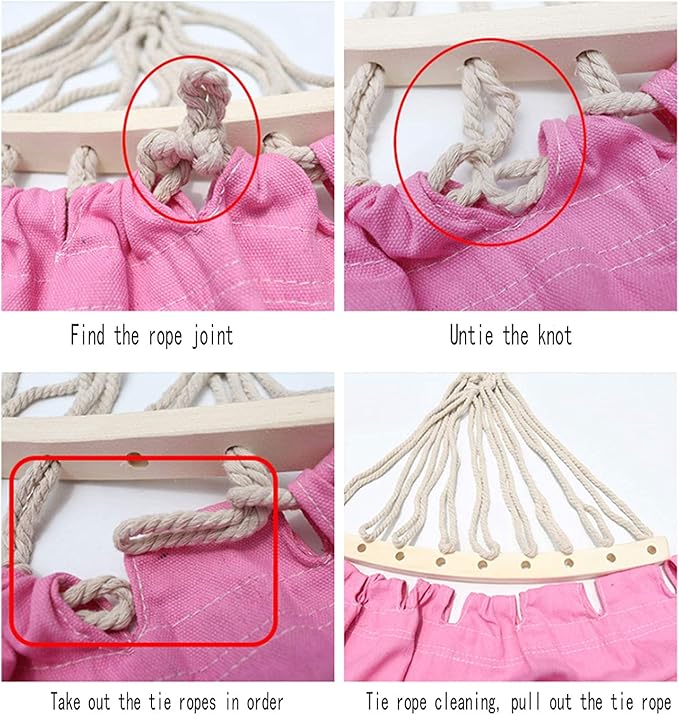 Camping Hammock Bed Hanging Camping Hammock Breathable Casual Anti-Rollover Lightweight Camping for Indoor Outdoor Travel Hiking Beach Hammock Swing (Color : Pink)