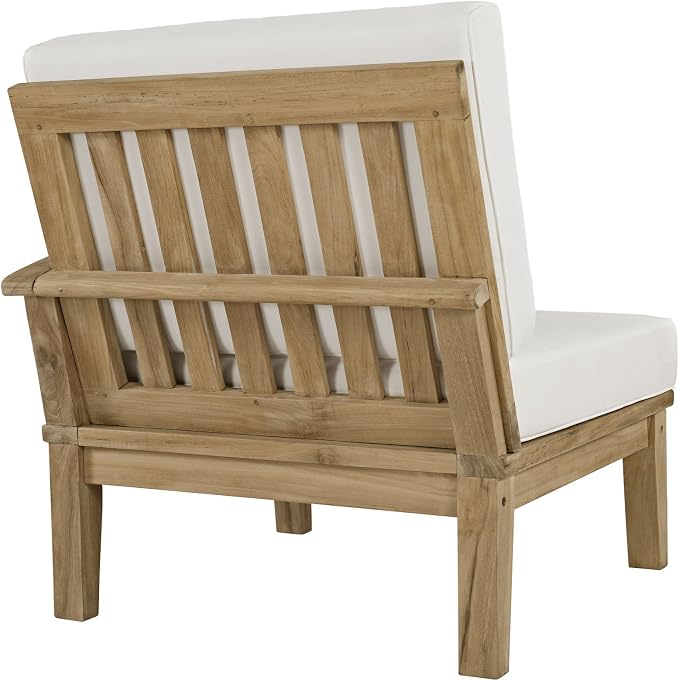 Modway EEI-1480-NAT-WHI-SET Marina Premium Grade A Teak Wood Outdoor Patio Furniture Set, 10 Piece, Natural White