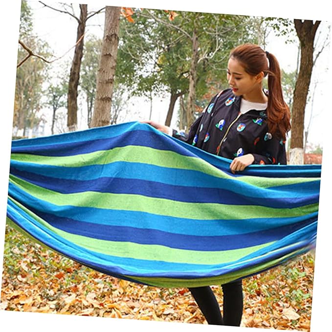 BESPORTBLE Double Thick Canvas Hammock Swing for Adults Outdoor Camping Hammock for Two Heavy-Duty Capacity for Camping and Relaxing