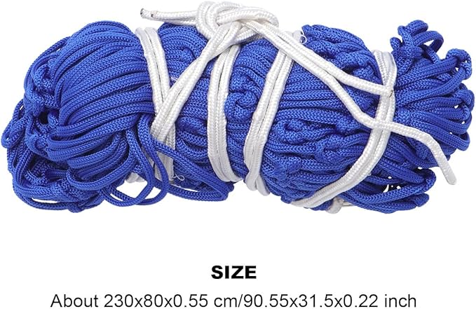 Happyyami Portable Outdoor Hammock Blue Nylon Mesh Leisure Camping Hammock 230x80cm with 5.5mm Thick Rope for Travel and Garden Relaxation