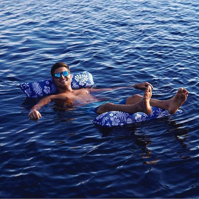 Aquapro APL18904S2 XL Supreme 4-in-1 Monterey Hammock - Hibiscus Pineapple/Royal Blue