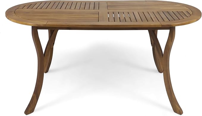 Christopher Knight Home Baia Outdoor 70" Oval Acacia Wood Dining Table, Teak