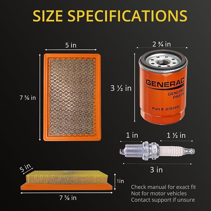 6482 Scheduled Maintenance Kit Home Standby Generators with 8 kW 410cc with UGP Replacement for Air Filter 0E9371AS