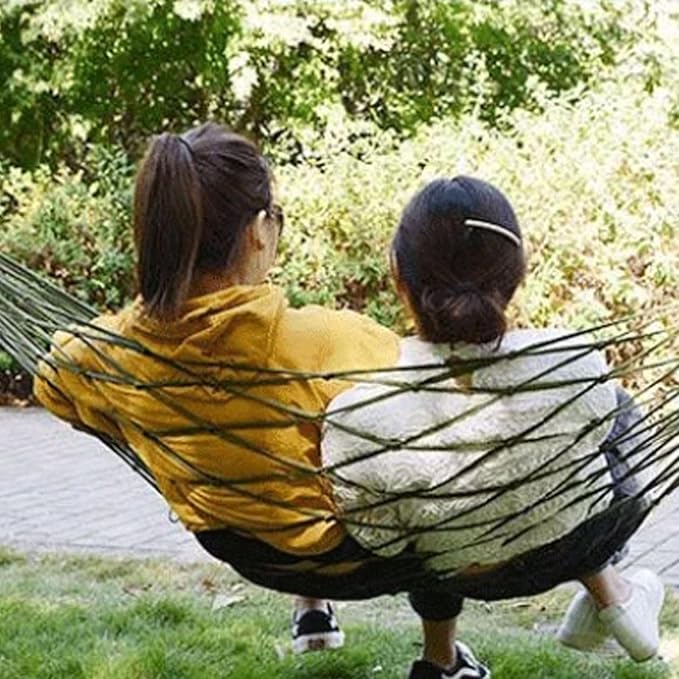Portable Nylon Rope Hammock Mesh Portable Outdoor Camping Sturdy Not Easy to Break Easy to Set Up Hammock Comfortable