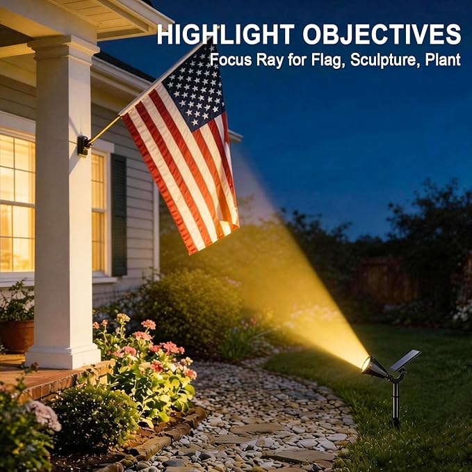 WELALO Solar Spot Lights Outdoor Waterproof IP65, 10 Pack 4 Lighting Modes Solar Powered Landscape Spotlights with Auto On/Off, Solar Garden Christmas Yard Pathway Wall Lights for Outside, Warm White