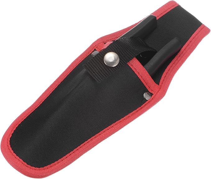 M METERXITY Garden Pruner Sheath, Portable Canvas Pruning Shears Sheath Plier Holder for Belt, Garden Scissors Case for Hand Pruner/Garden Shears/Clippers [Red-Black]