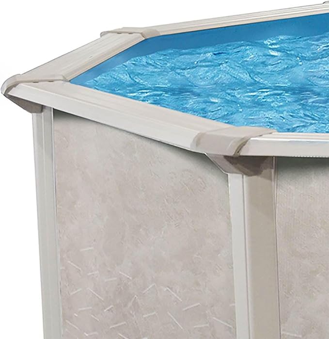Aquarian Above Ground Swimming Pool, Phoenix Steel-Frame, 24', Cognac - Large Heavy-Duty Outdoor Family Pool for Backyard, Patio, and Yard