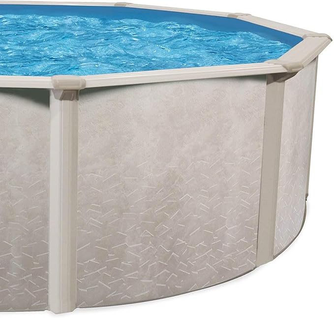 Aquarian Above Ground Swimming Pool, Phoenix Steel-Frame, 24', Cognac - Large Heavy-Duty Outdoor Family Pool for Backyard, Patio, and Yard