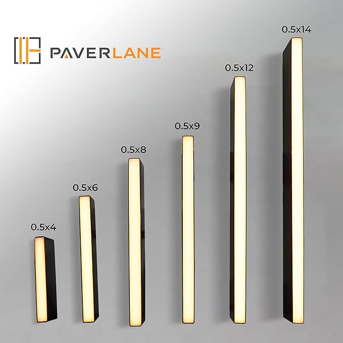 LUMENGY Paver Light Slim 0.5x4 Inch (0.47x3.93), 2700K Warm White, Glare-Free Linear Lighting for Driveways, Walkways and Paver Borders, 12V Hardwired, IP67 Waterproof, Drive-Over Rated