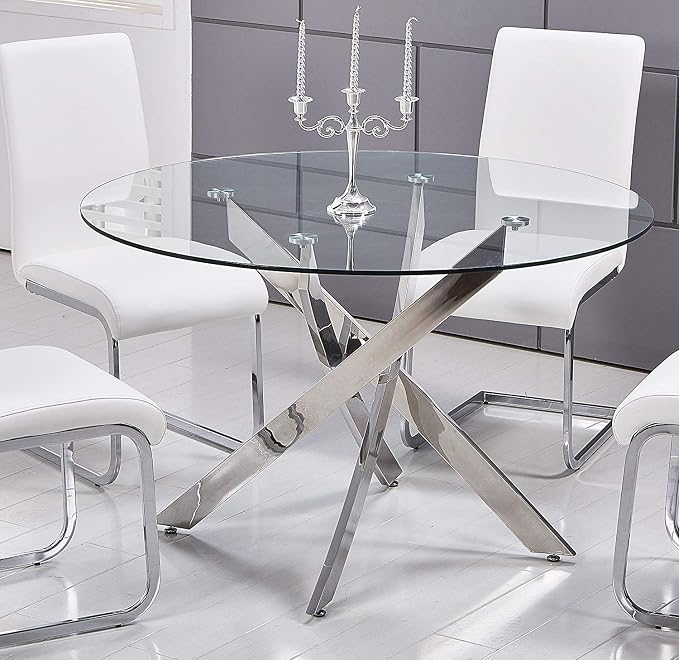 Round Clear Tempered Glass Table Top 36 Inch with 1/2 Inch Thick Polished Edge Ideal for Tables Desks Workspaces and Outdoor Furniture by Fab Glass and Mirror
