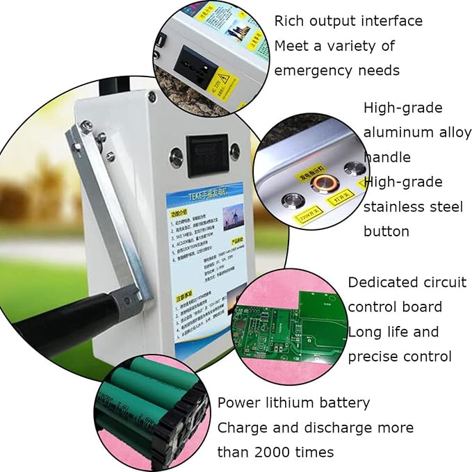 Outdoor Generator Portable Hand Crank Generator,150w 110v 15000mah Small Hand Crank Generator,Used for Mountaineering,Travel,Hiking,Camping,Emergency,Power Outage