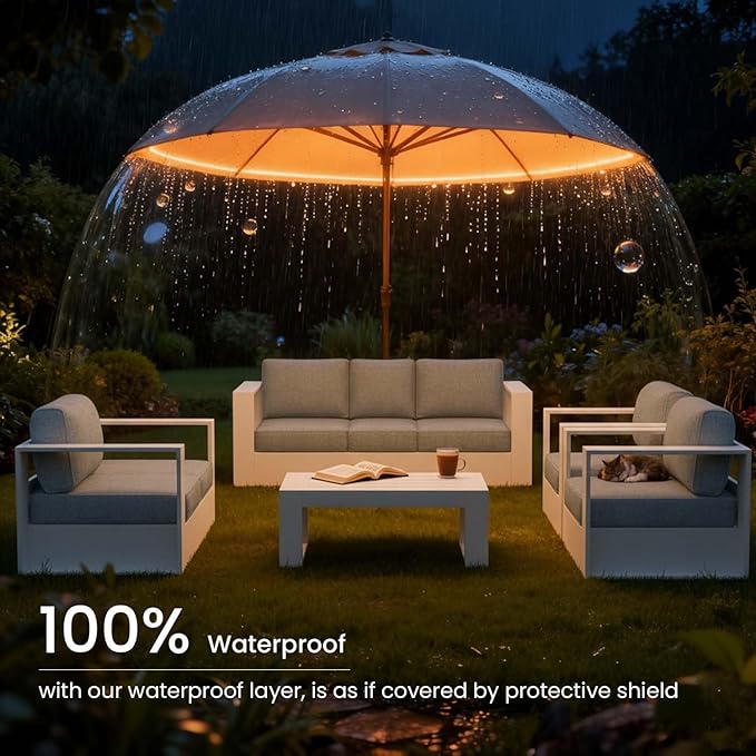 3 Pieces Patio Furniture Set with Fire Pit Table, Metal Modern Conversation Set with Deep Seating and Widened Aluminum Frame for Deck, Porch, Garden
