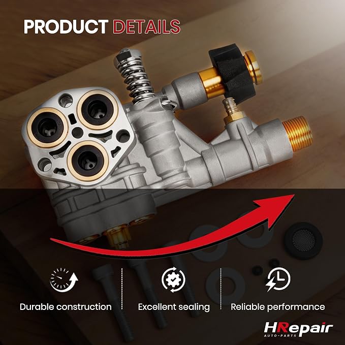 7108366 Pressure Washer Pump Manifold fits for Technologies 510020 and 520006 Axial Cam Pressure Washer Pump Replacement Simpson 7108366 Cleaning Manifold