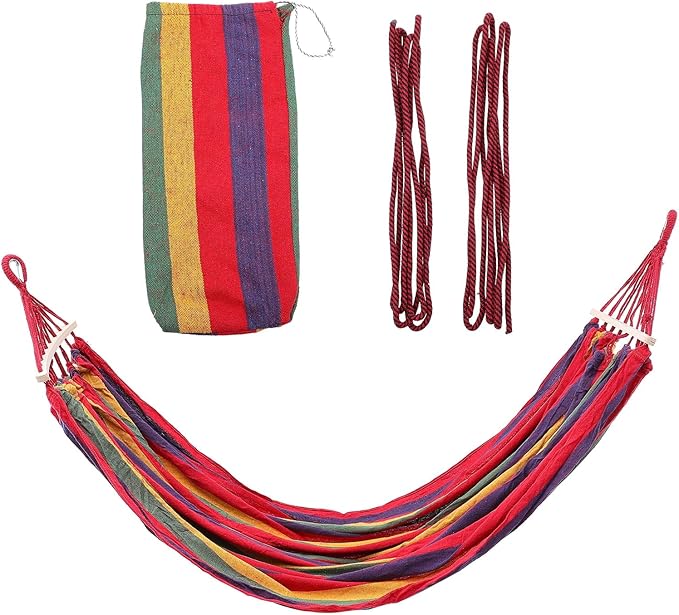 Outdoor Hammock Hanging Hammocks Striped Hammock Travel 190X150CM