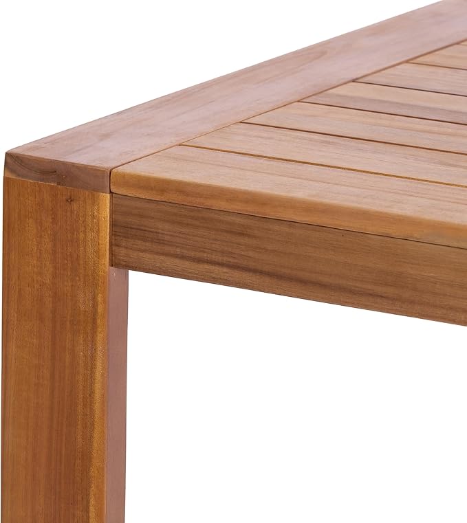 Christopher Knight Home Balew Acacia Wood Patio Dining Set for 4, Solid Wood Outdoor Dining Table Set for 4, 5 Piece Outdoor Dining Set with Rectangular Table and Woven Rope Accents, Teak+Black