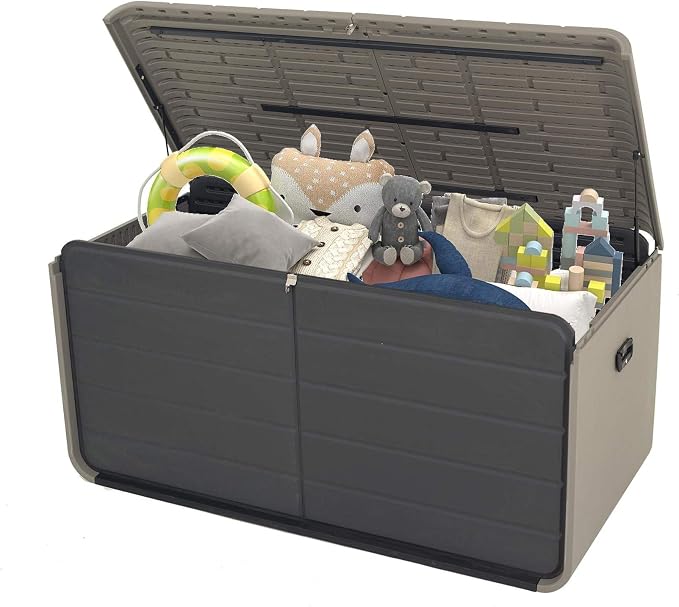 Resin Deck Box 160 Gallons: Large Outdoor Storage Container for Patio Furniture & Tools - Heavy-Duty Waterproof Lockable Storage Chest for Balcony Garden & Apartment Organization