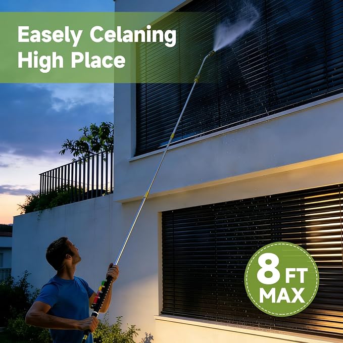 47" &24" Radiator Cleaning Wand Set, 97.5 inch Pressure Washer Extension Wand with Spray Nozzle Tips, 30°,90°,120° Curved Rod, 1/4" Quick Connect