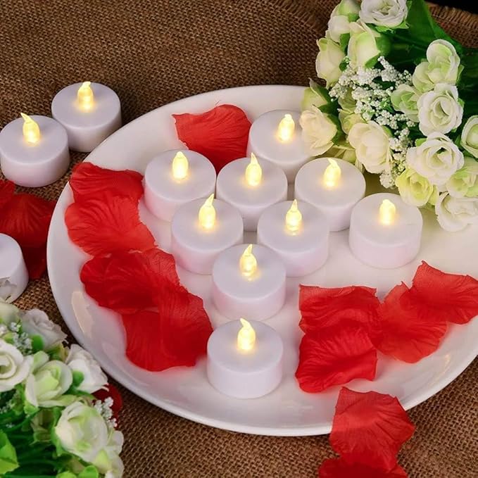 LED Tea Lights Flameless Candles: Battery Operated Bulk 50-Pack Realistic and Bright Flickering Long Lasting 200 Hours Electric Tealight Candles for Home Decor Halloween Christmas Wedding (White)