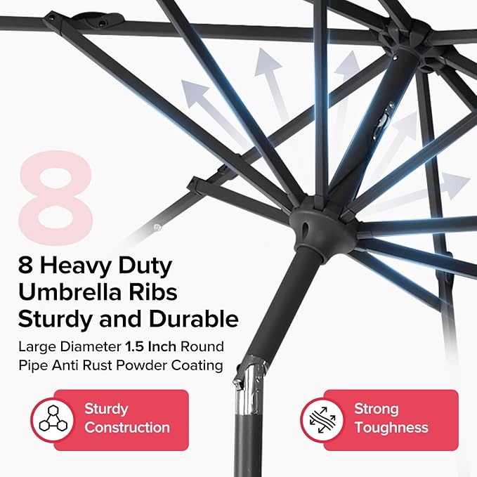 NEWBULIG 10FT Patio Umbrella, Offset Cantilever Outdoor Patio Table Umbrella, UV Protection, Fade Resistant Fabric, Easy Tilt Adjustment for Deck, Pool, Backyard, Garden