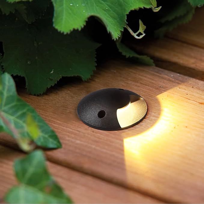 Well Lights Low Voltage Landscape Lighting Outdoor In Ground Lights for Driveway,Path,Paver,LED 2W AC/DC 12V 24V Warm White Waterproof IP67 Aluminium Single Side Lighting for Floor,Stair,1PACK