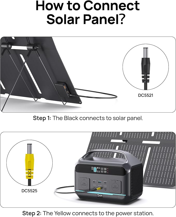 Solar Generator 600W (Surge 1200W), Portable Power Station with 100W Solar Panel, 576Wh (180,000mAh) LFP Battery with AC & DC Outlets, 1 Hour Fast Charging for Home & Emergency, Camping, CPAP