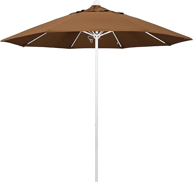 California Umbrella 9' Round Aluminum/Fiberglass Umbrella, Push Open,