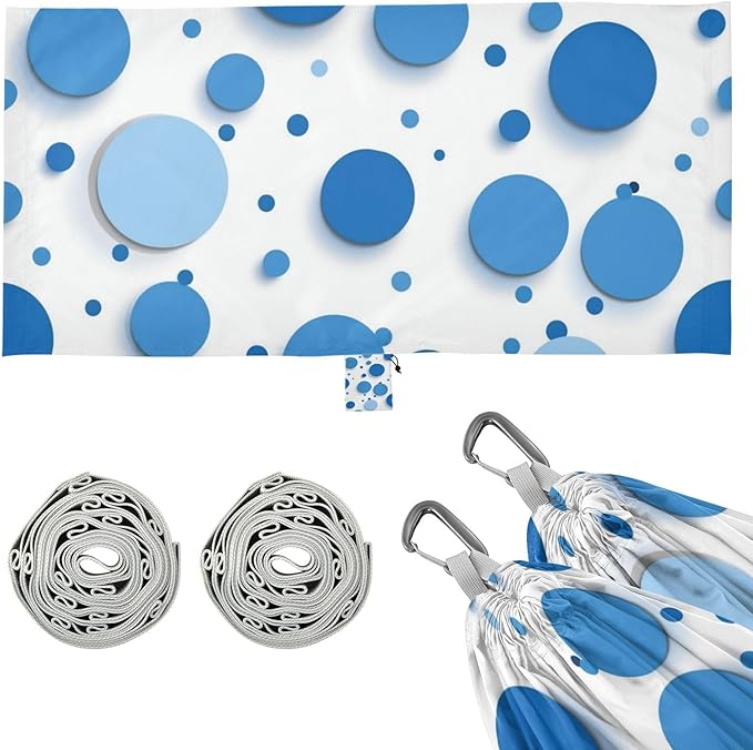 Irregular Blue Dots 330lb Capacity Hammocks for Camping Fabric Hammock for Outside Patio Backyard Poolside Base para hamaca