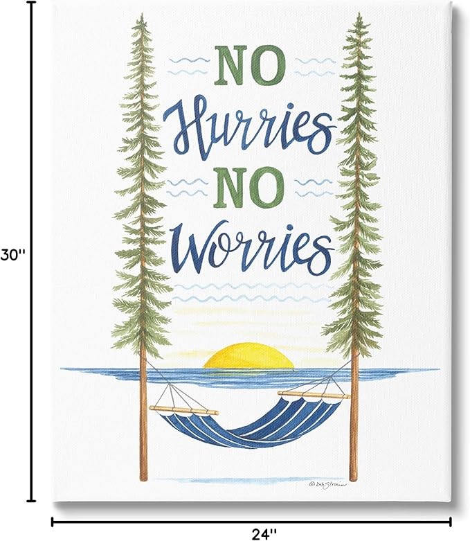 Stupell Industries No Hurries Worries Hammock Scene Canvas Wall Art, Design by Deb Strain
