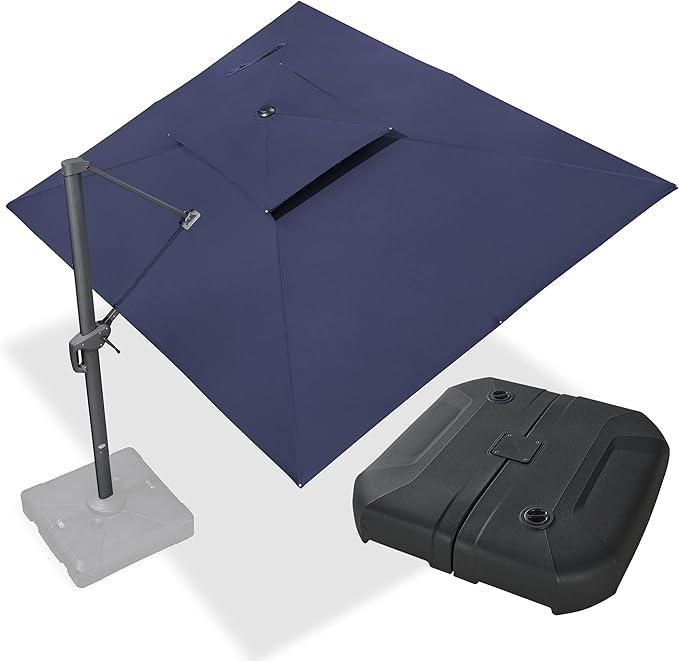 PURPLE LEAF 10' X 13' Cantilever Patio Umbrella, Navy Blue
