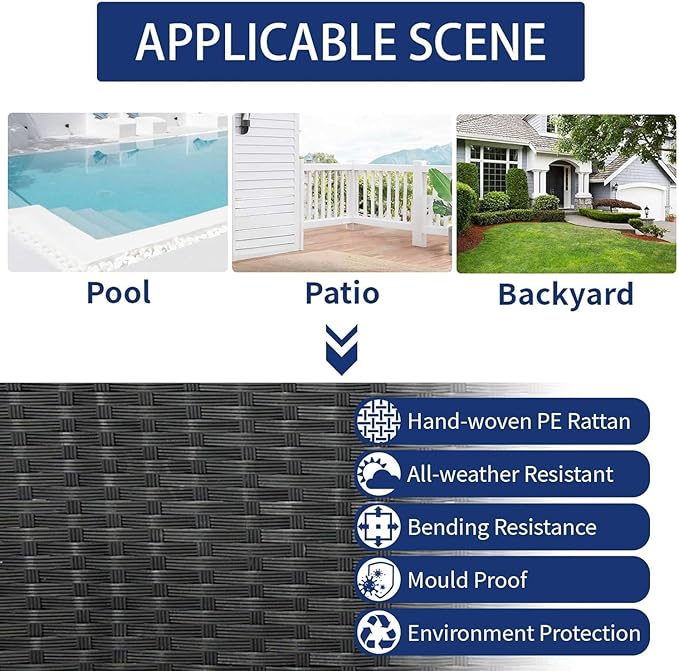 YLGJ&TIDY Outdoor Patio Furniture Set, 3-Seat Patio Sofa, All-Weather PE Rattan Sectional Conversation Set, Waterproof Couch w/Thick Cushions, Deep Seat, High Backrest for Backyard, Poolside, Porch