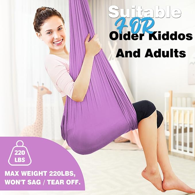 Indoor Therapy Sensory Swing, Special Needs Joy Cuddle Ceiling Snuggle Swings, Outdoor Room Adjustable Fabric Hammock, Autism, ADHD, Aspergers, Sensory Integration, Kids Boy Girl Children Teens Gift